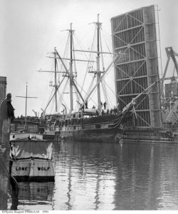 Black and White Photo of the Charles W. Morgan - The Last Wooden Whaleship in the World