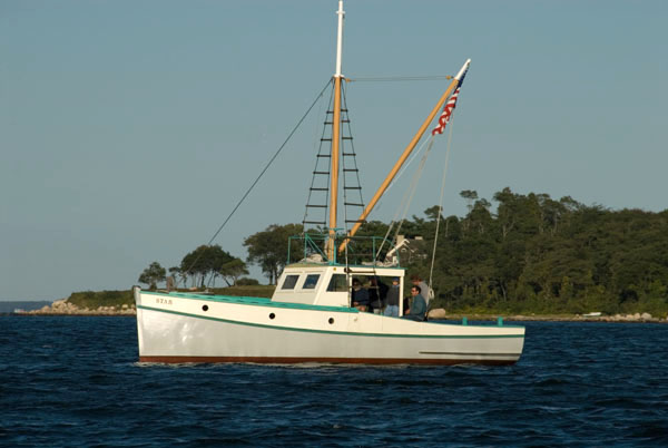 The boat STAR was built locally for swordfishing and tuna fishing in 1949-1950 for Captain Jack Wilbur of Noank.