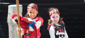 girls in costume for Pirate Day Parade